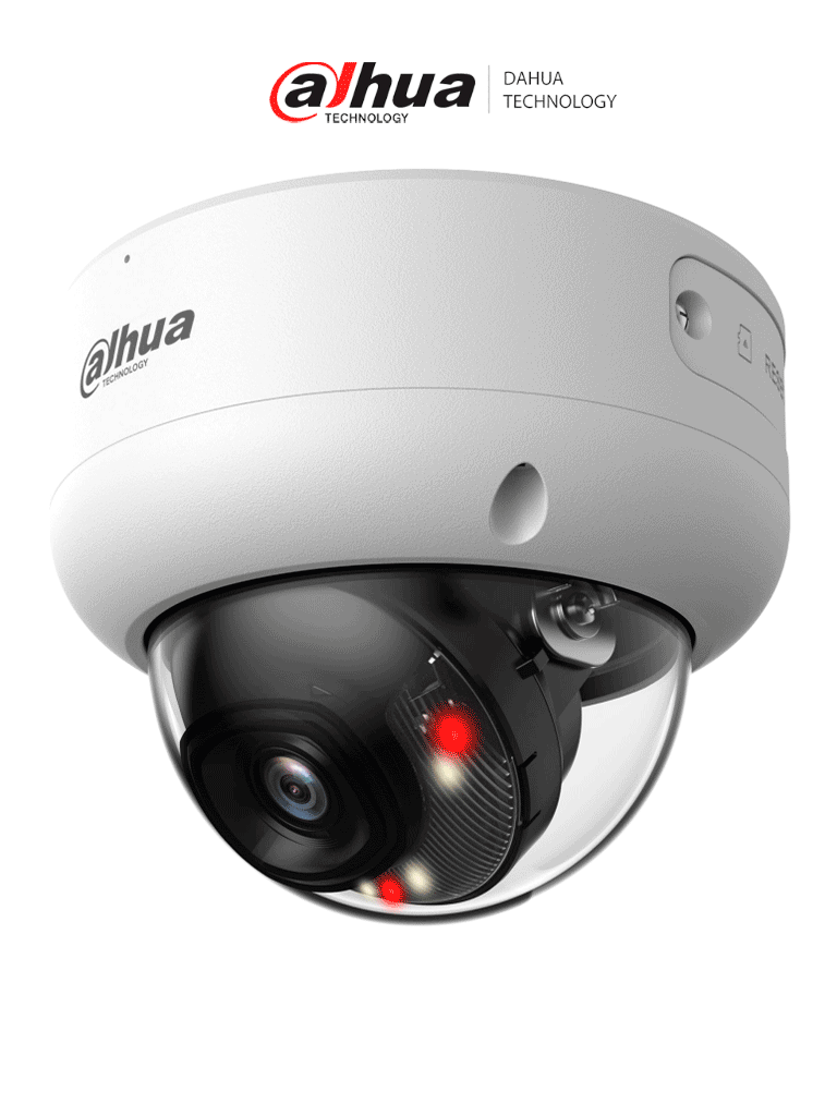 DAHUA DH-IPC-HDBW3449E-AS-IL - Cámara IP Domo Antivandálica de 4 Megapíxeles con Iluminador dual/ WizSense/ Lente de 2.8 mm/ 107 Grados de Apertura/ IR de 50 Metros/ SMD 4.0/ AI SSA/ 1 E&S de Alarma y Audio/ Ranura para MicroSD/ IP67/ IK10/ PoE/ #MCI1 DAHUA DH-IPC-HDBW3449E-AS-IL - Cámara IP Domo Antivandálica de 4 Megapíxeles con Iluminador dual/ WizSense/ Lente de 2.8 mm/ 107 Grados de Apertura/ IR de 50 Metros/ SMD 4.0/ AI SSA/ 1 E&S de Alarma y Audio/ Ranura para MicroSD/ IP67/ IK10/ PoE/ #MCI1